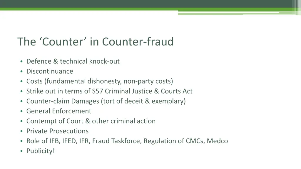 the counter in counter fraud