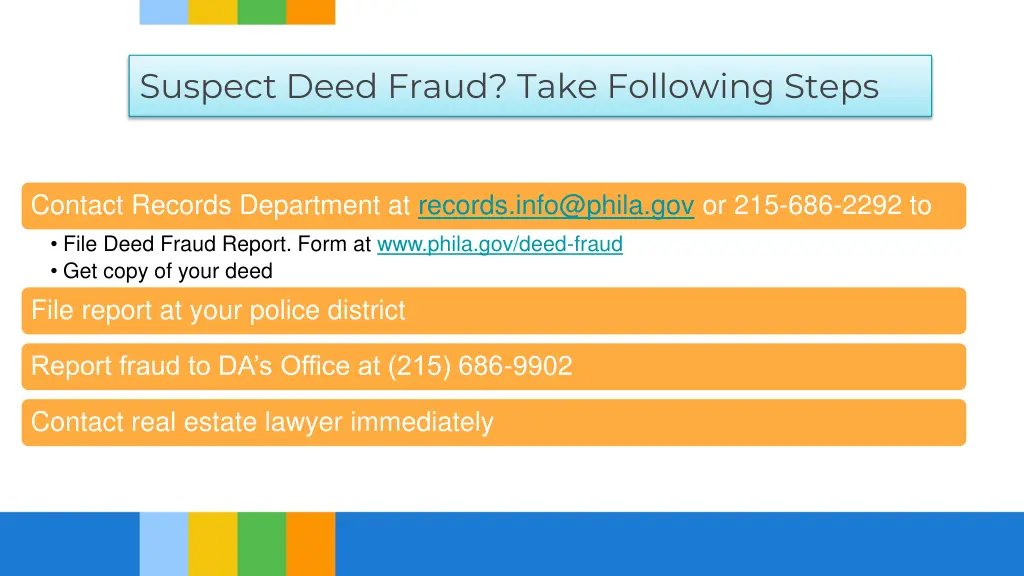 suspect deed fraud take following steps