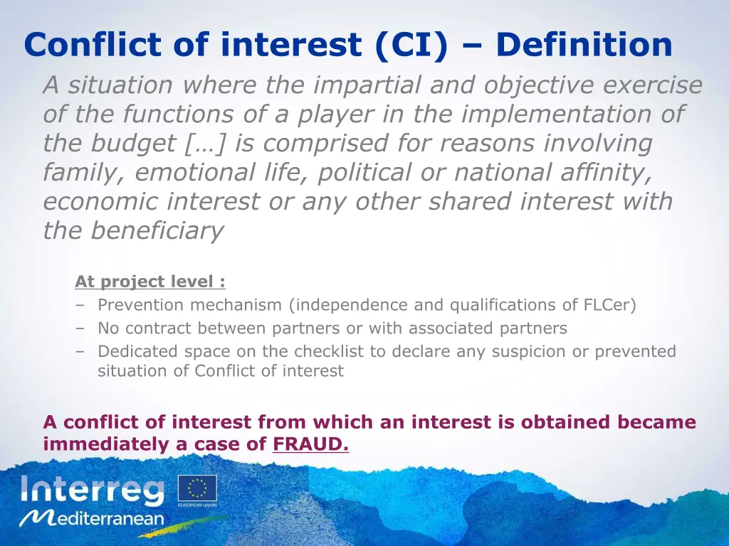 conflict of interest ci definition a situation