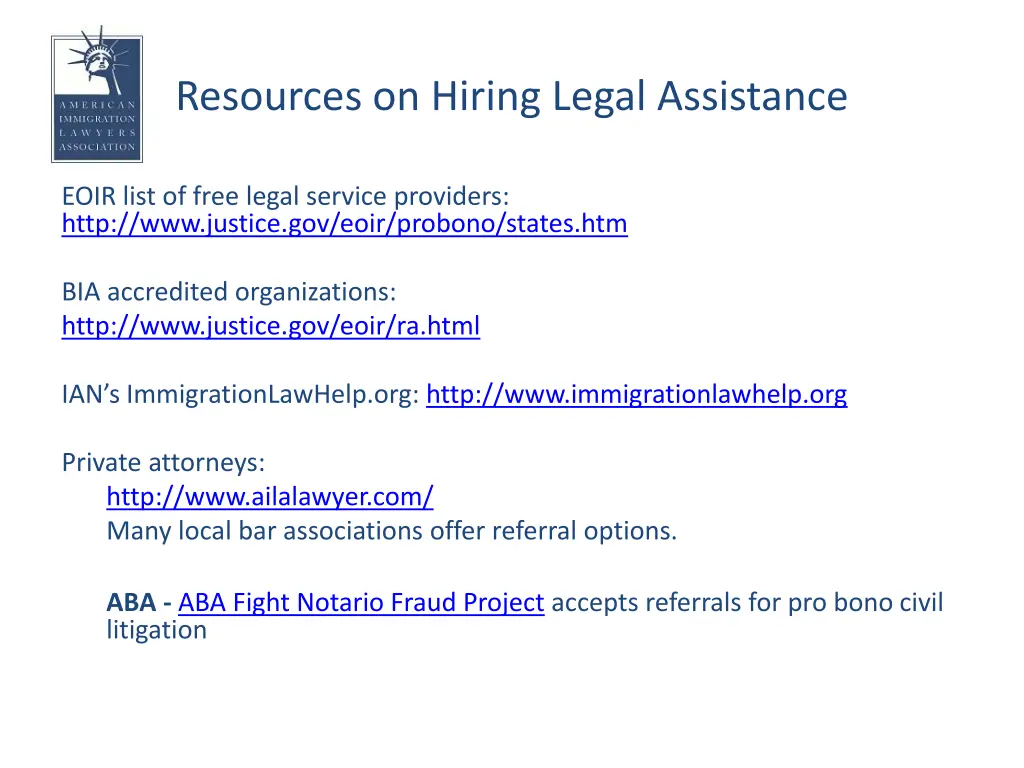 resources on hiring legal assistance