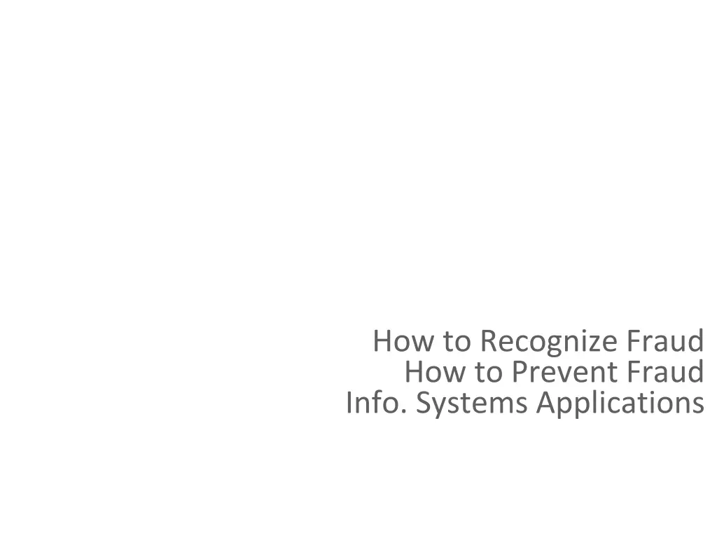 detecting preventing fraud