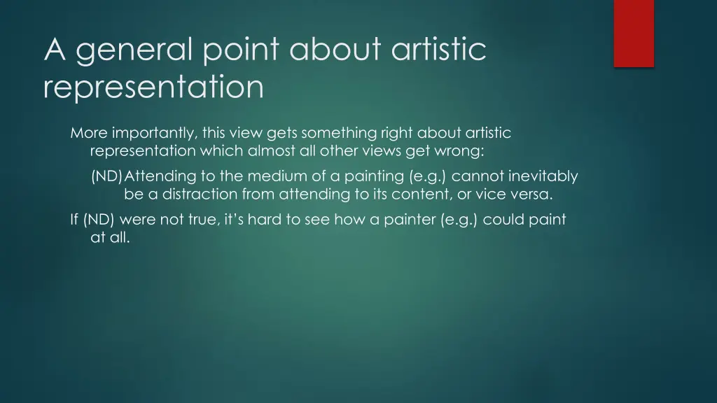 a general point about artistic representation