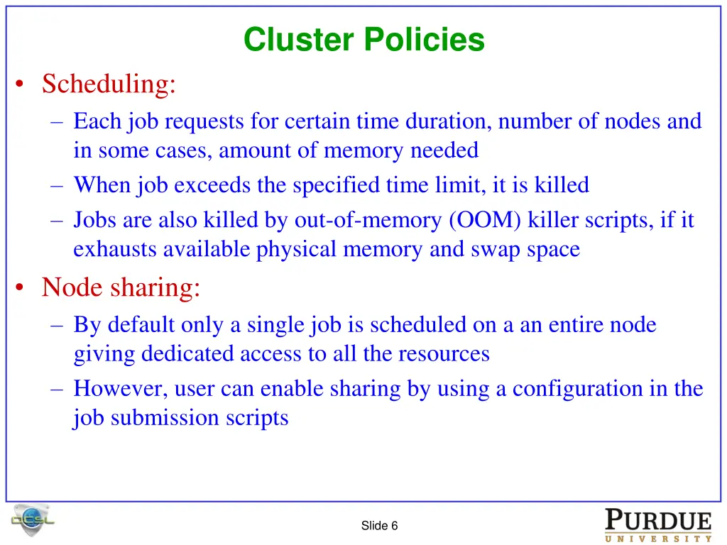 cluster policies