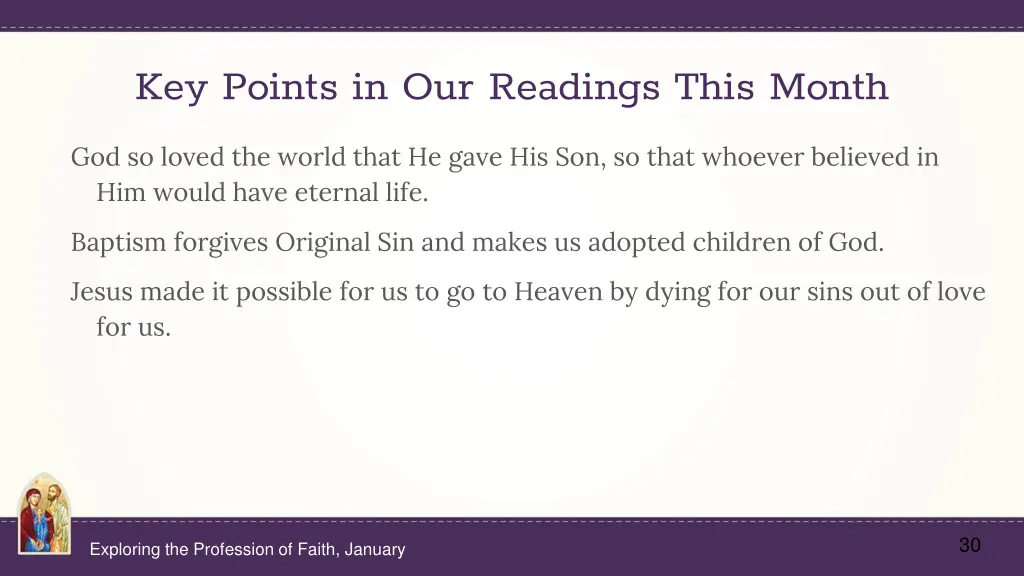 key points in our readings this month 1