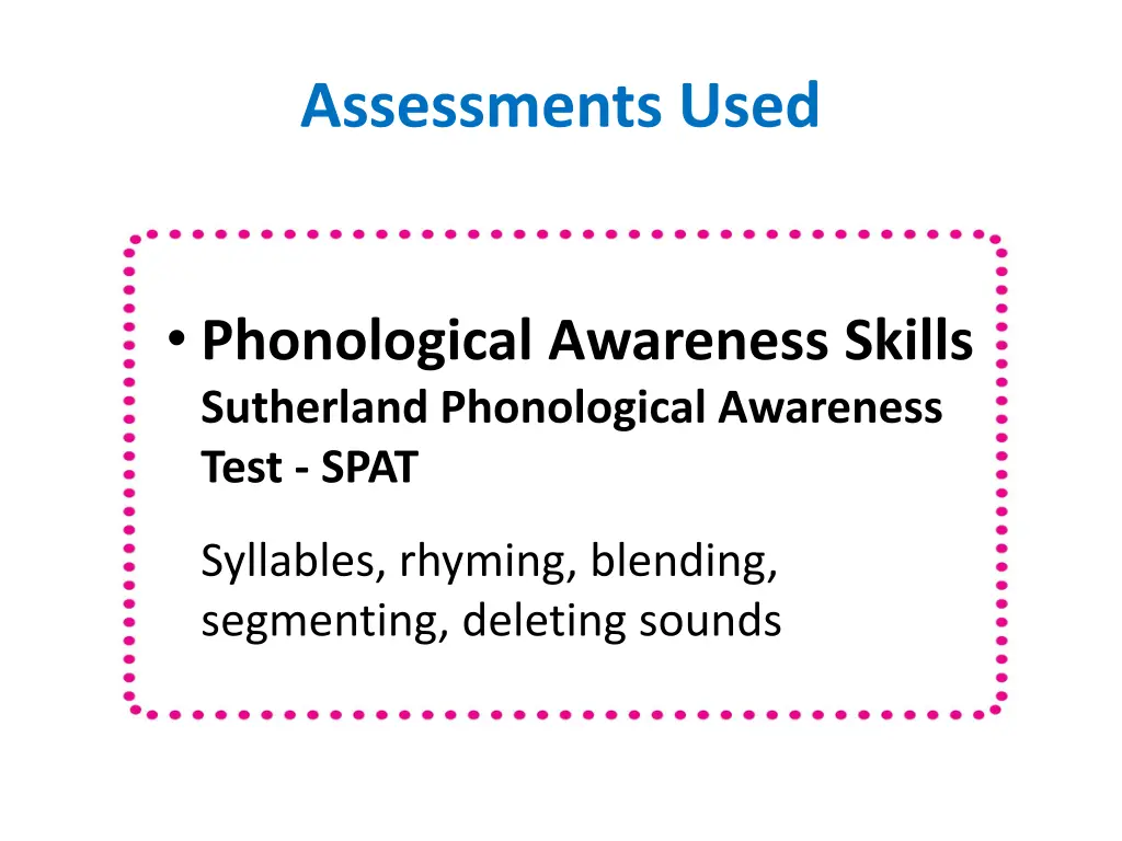 assessments used 3