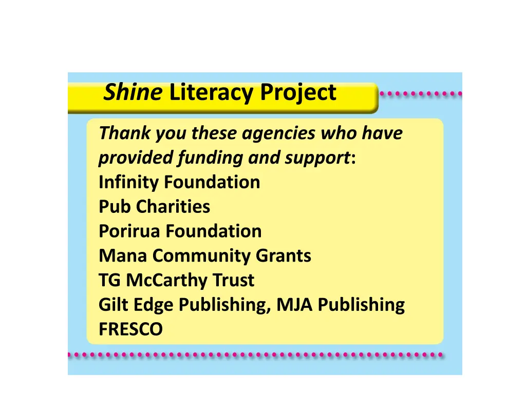 shine literacy project 1