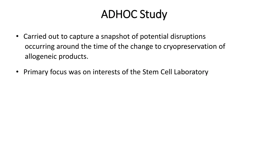 adhoc study adhoc study
