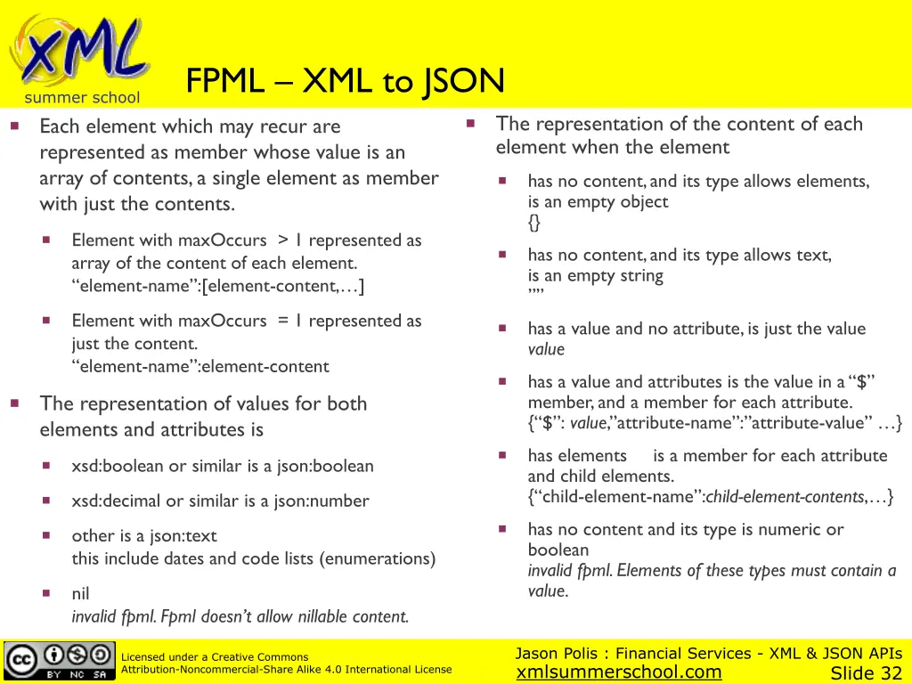 financial services xml json apis jason polis@json 11