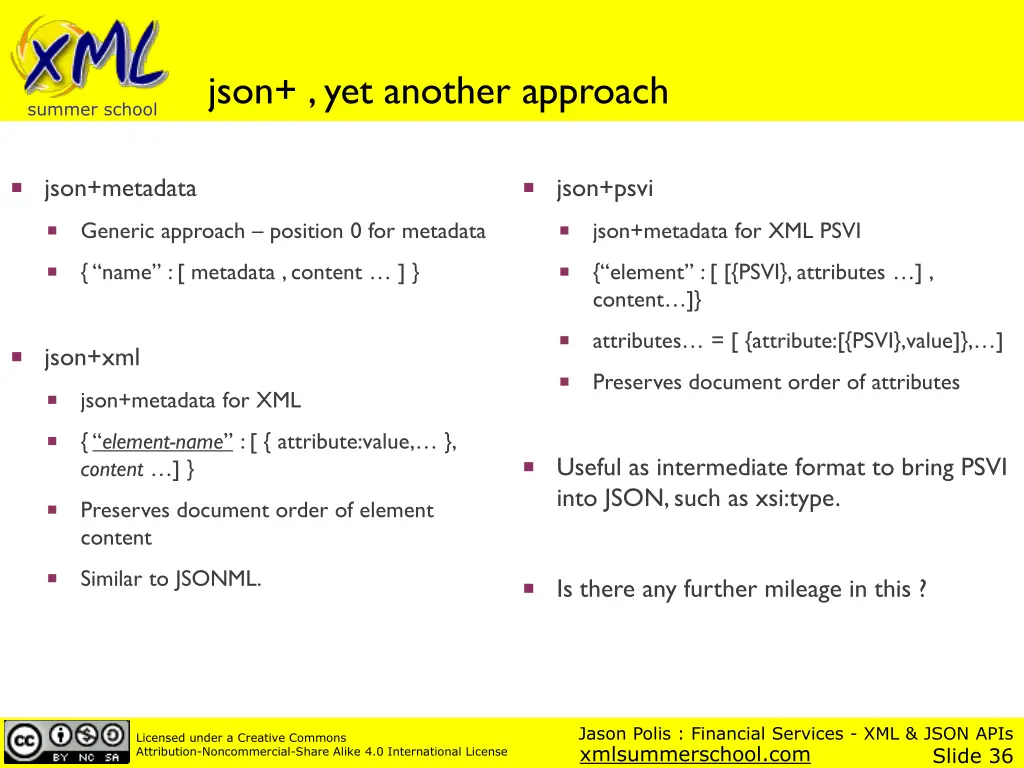 financial services xml json apis jason polis@json 13