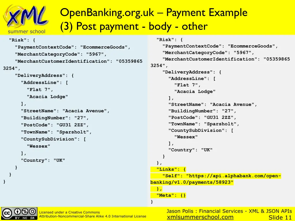 financial services xml json apis jason polis@json 3