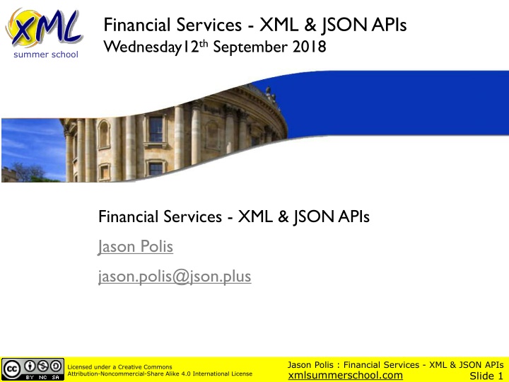 financial services xml json apis wednesday12