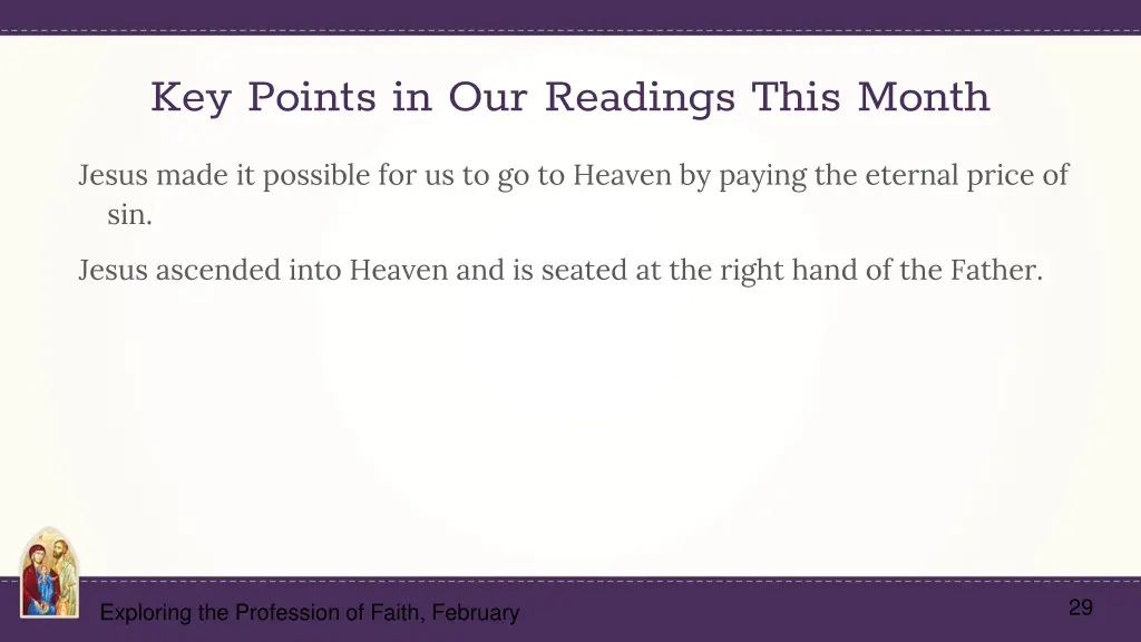 key points in our readings this month 1