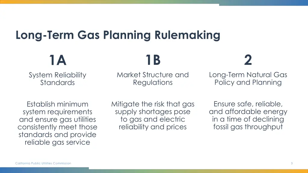 long term gas planning rulemaking 1
