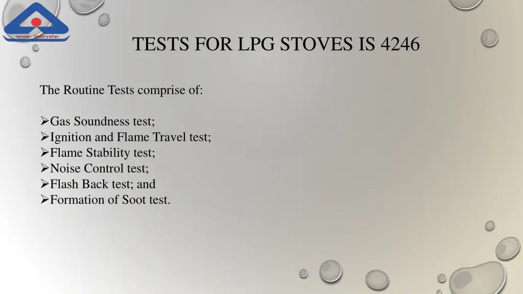 tests for lpg stoves is 4246 1