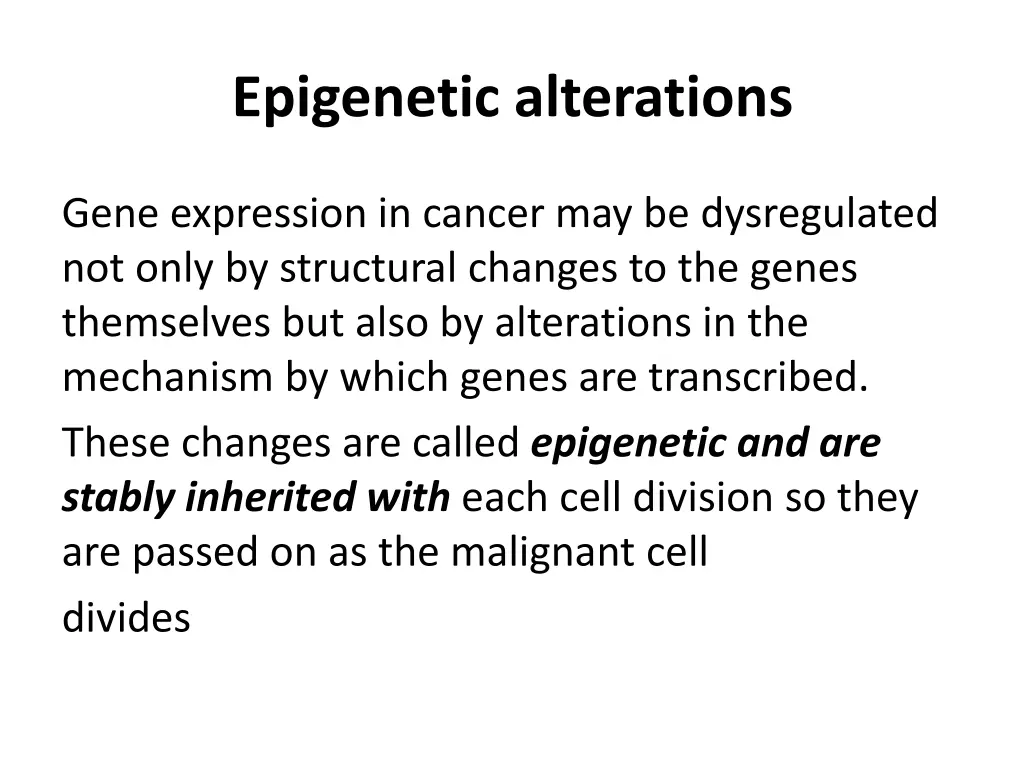 epigenetic alterations