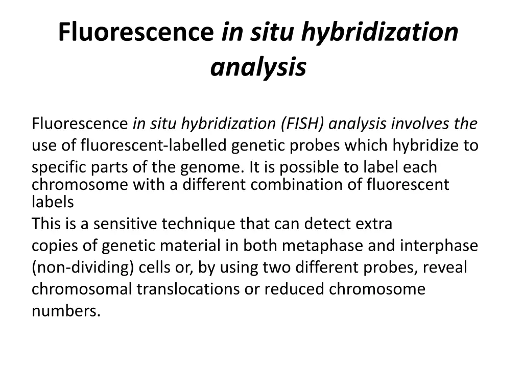 fluorescence in situ hybridization analysis