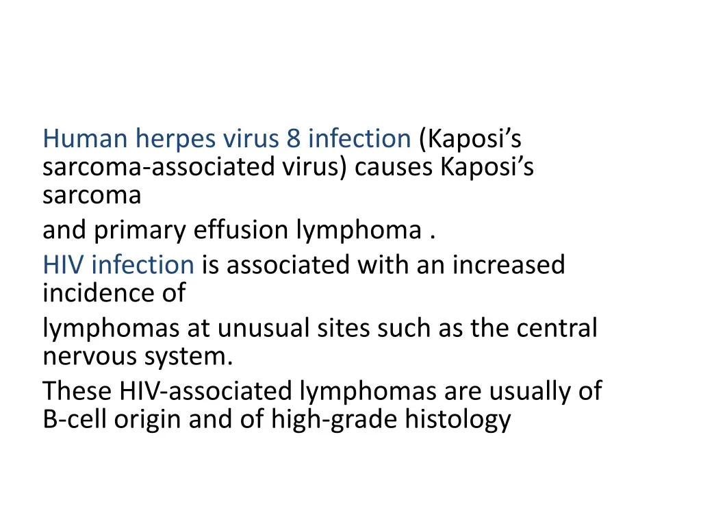 human herpes virus 8 infection kaposi s sarcoma
