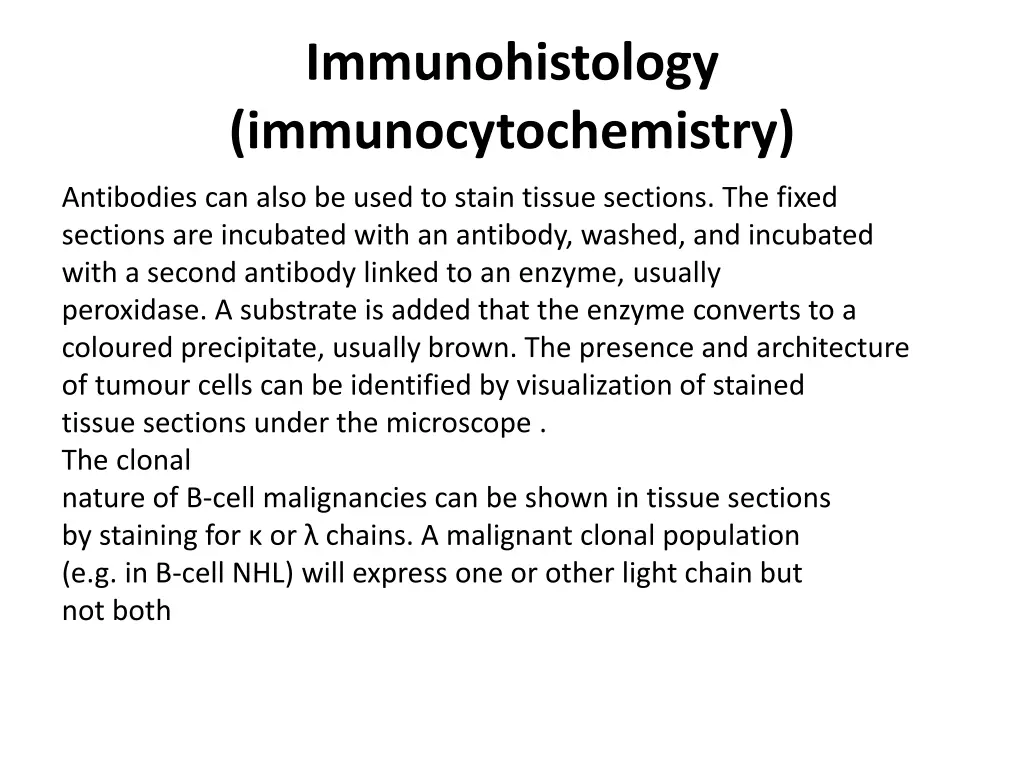 immunohistology immunocytochemistry