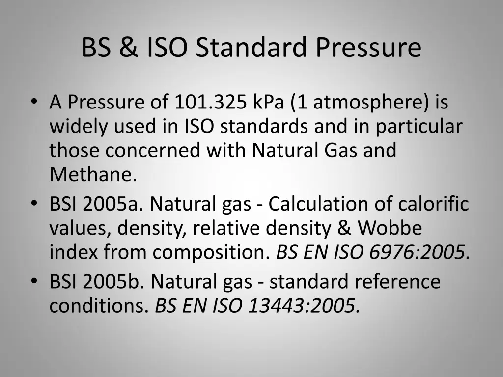 bs iso standard pressure