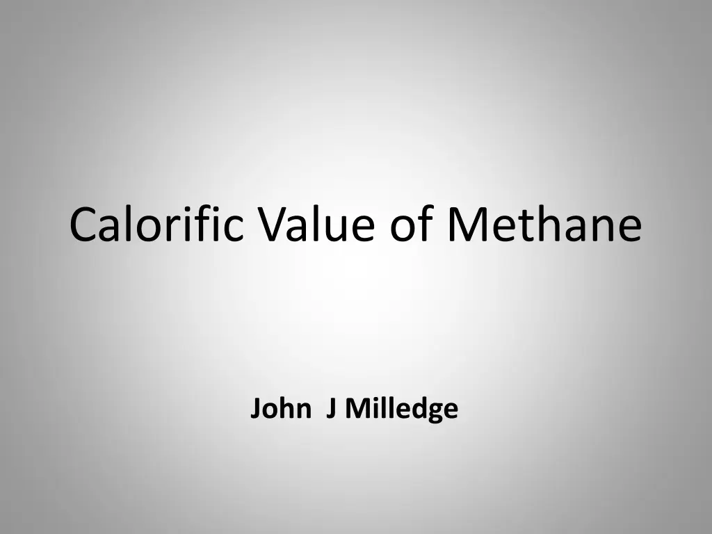 calorific value of methane
