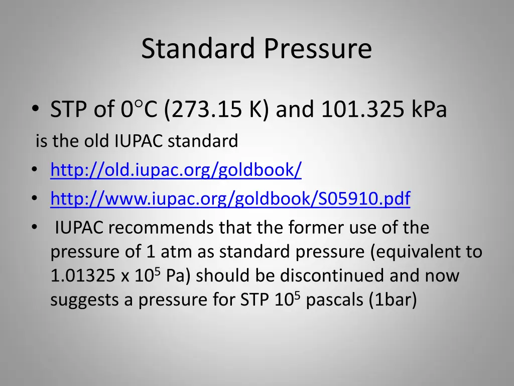 standard pressure