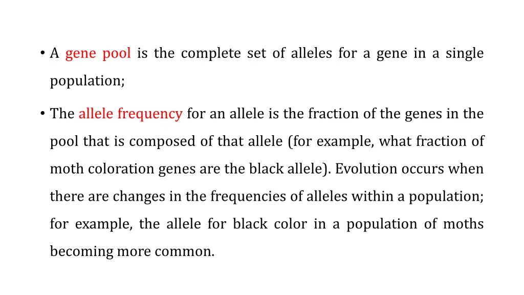 a gene pool is the complete set of alleles