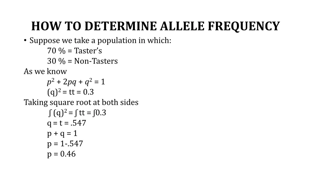 how to determine allele frequency suppose we take