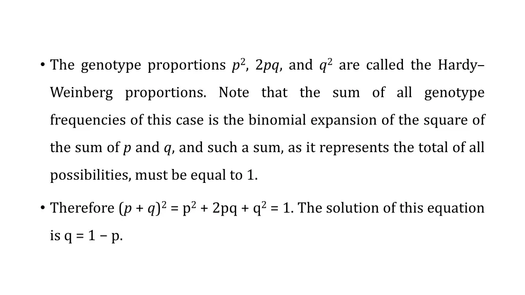 the genotype proportions