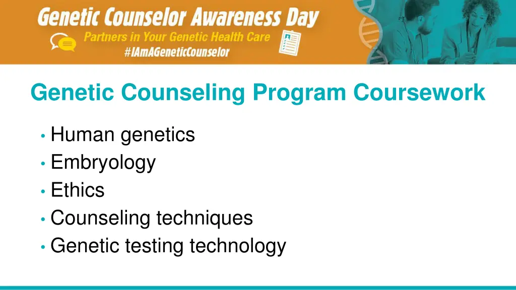 genetic counseling program coursework