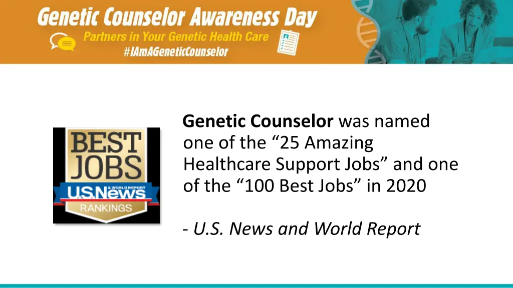 genetic counselor was named one of the 25 amazing