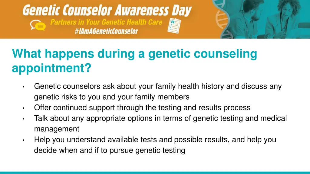 what happens during a genetic counseling