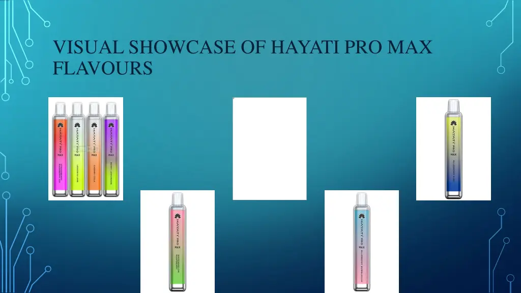 visual showcase of hayati pro max flavours