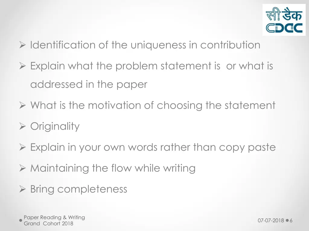 identification of the uniqueness in contribution