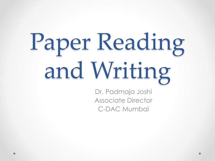 paper reading and writing dr padmaja joshi