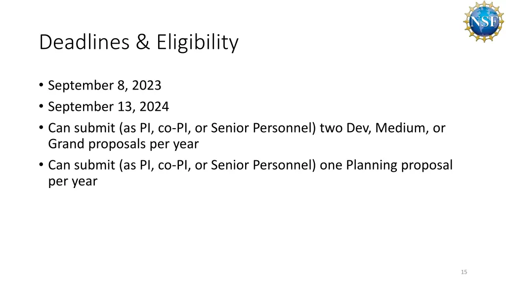 deadlines eligibility