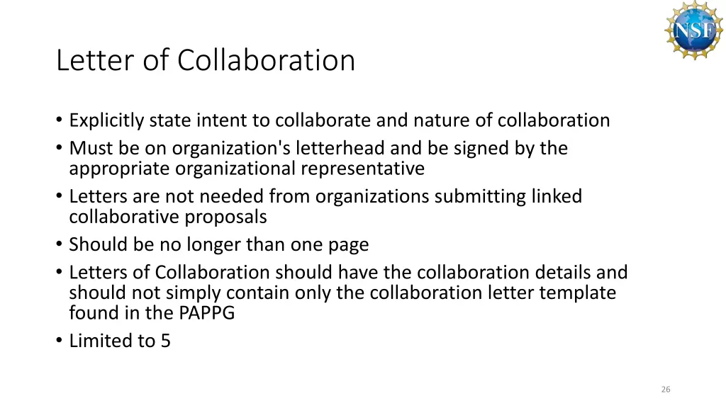 letter of collaboration