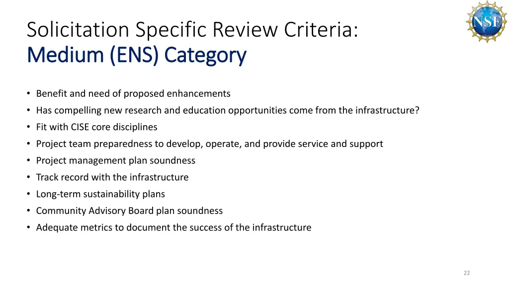 solicitation specific review criteria medium 1