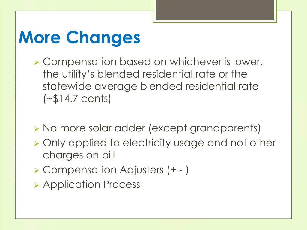 more changes