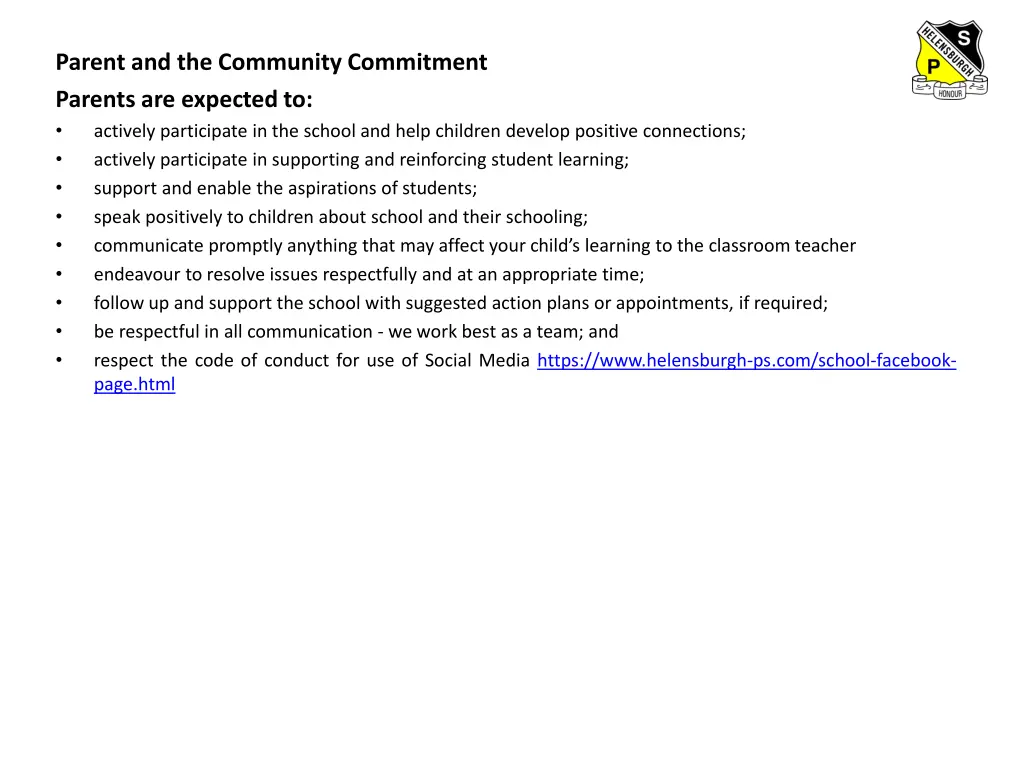 parent and the community commitment parents