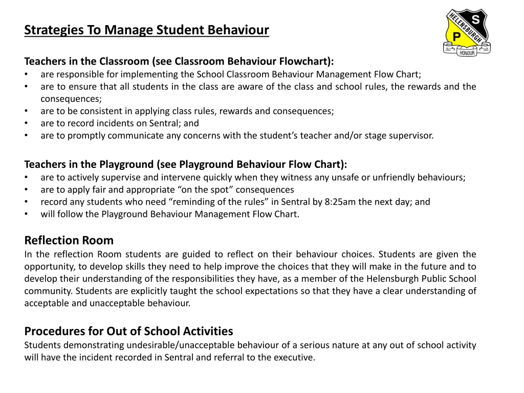 strategies to manage student behaviour