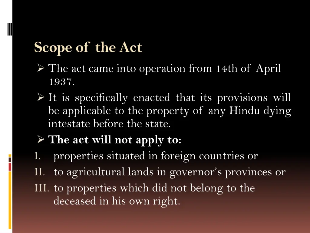 scope of the act the act came into operation from