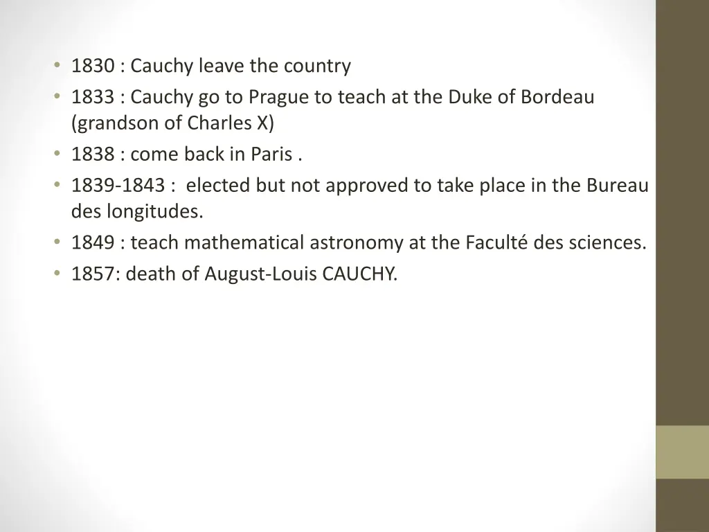 1830 cauchy leave the country 1833 cauchy