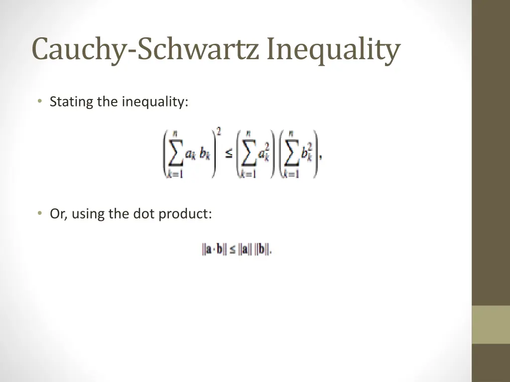 cauchy schwartz inequality 1