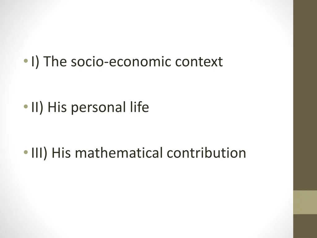 i the socio economic context