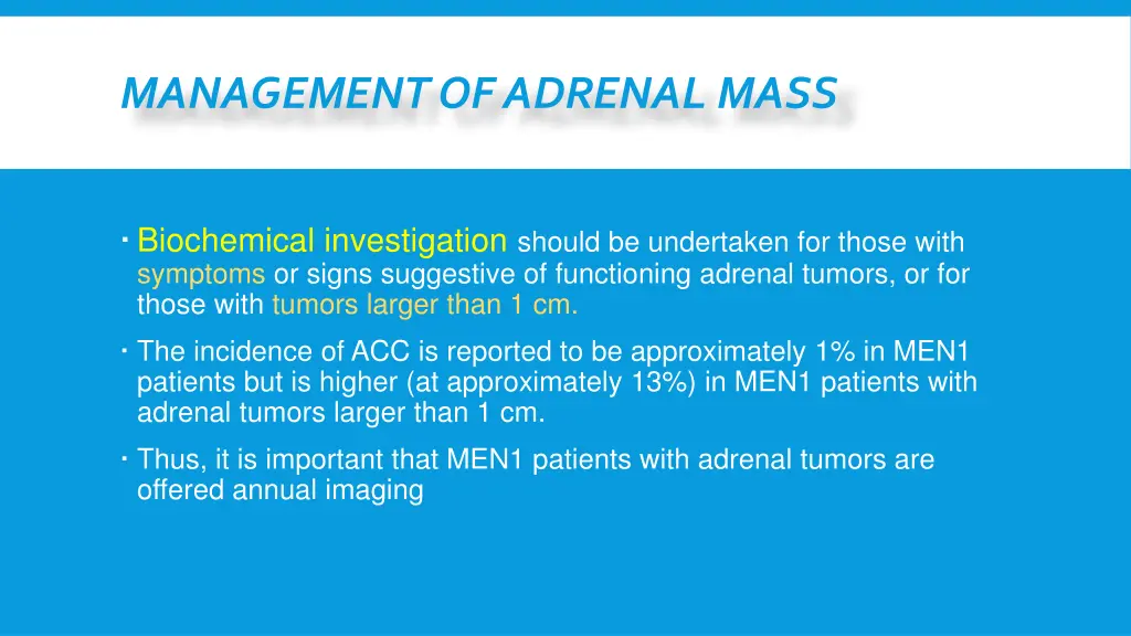 management of adrenal mass