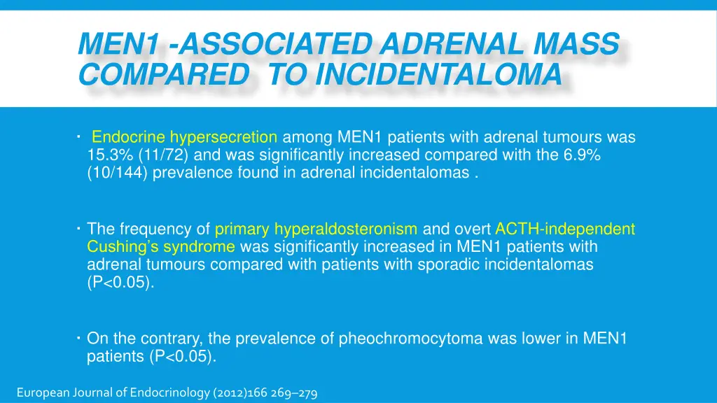 men1 associated adrenal mass compared