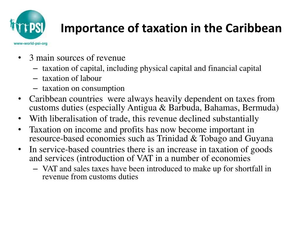importance of taxation in the caribbean