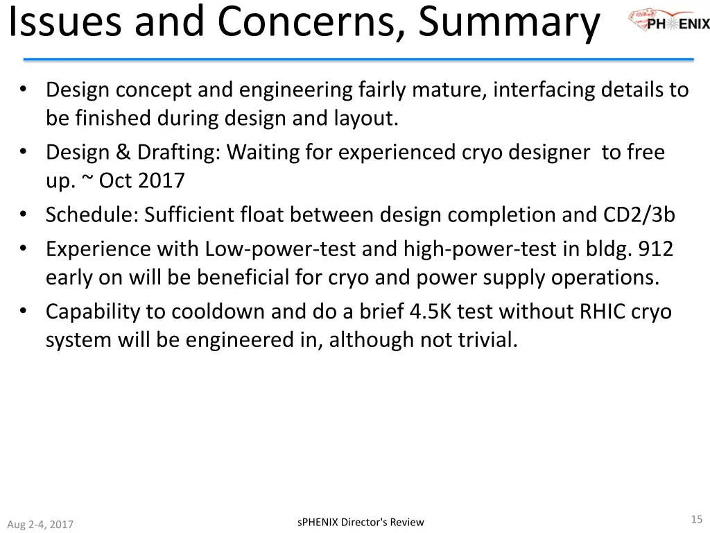 issues and concerns summary