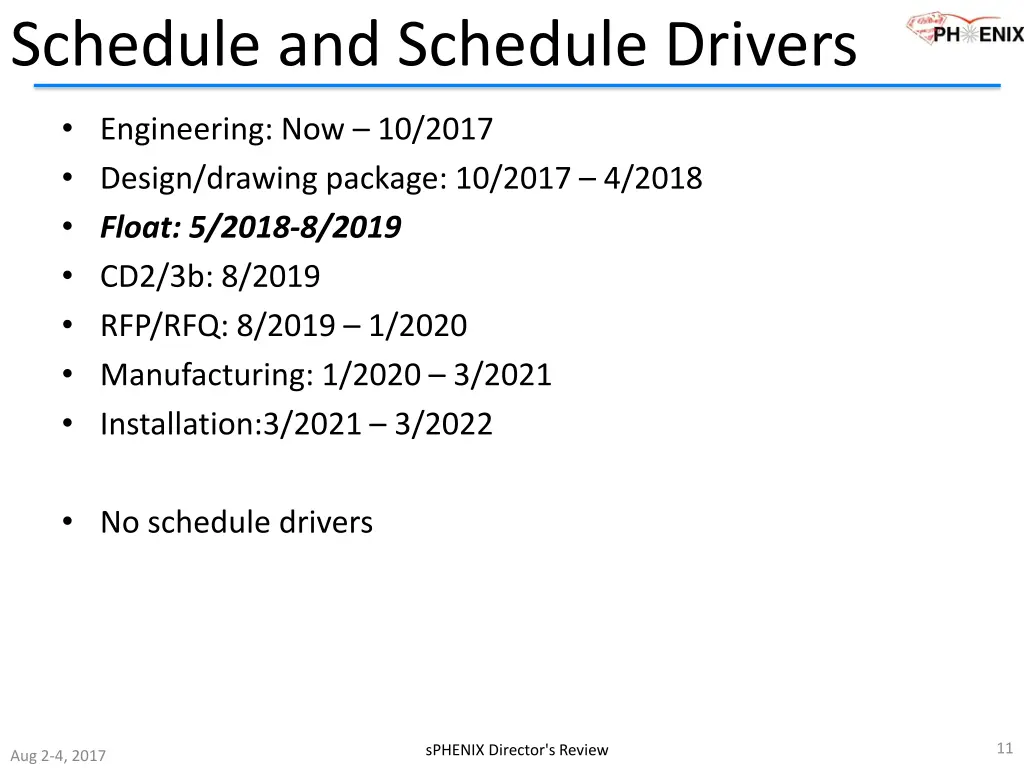 schedule and schedule drivers