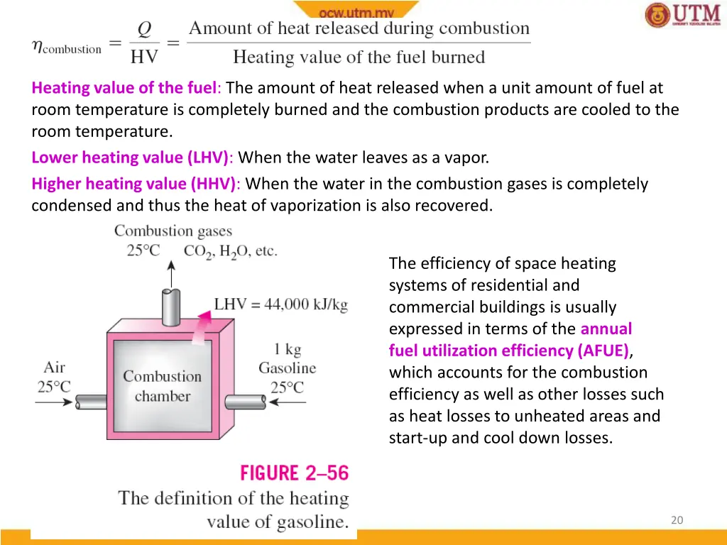 heating value of the fuel the amount of heat